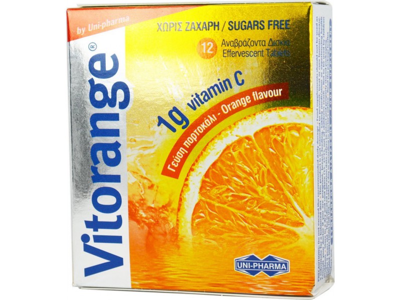 Vitorange 12 effervescent orange tablets 1000mg Vitamin C