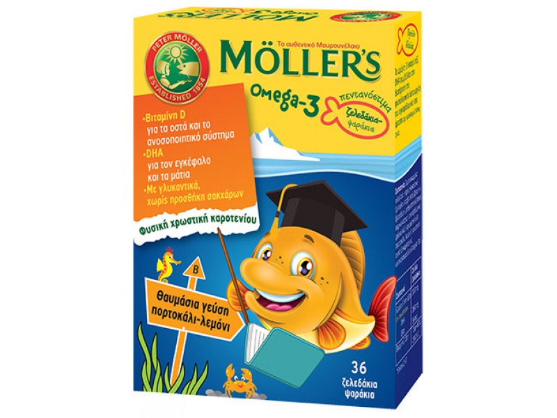 MOLLERS Omega 3 for Children-36 Jellies Orange Lemon