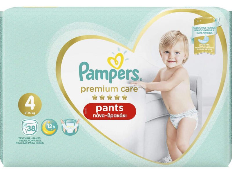 Pampers Premium Care Pants No 4 (9-15Kg) 38pcs