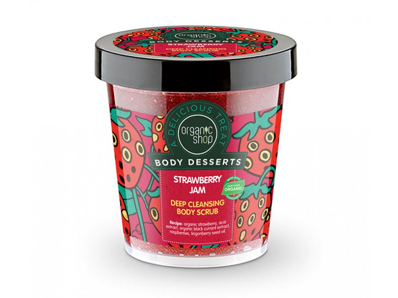Organic Shop Body Desserts Strawberry Jam Deep Cleansing Body Scrub 450 ml
