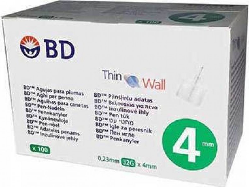 BD Micro-Fine Sterile Insulin Needles 4mm x 0.23mm (32G) 100pcs