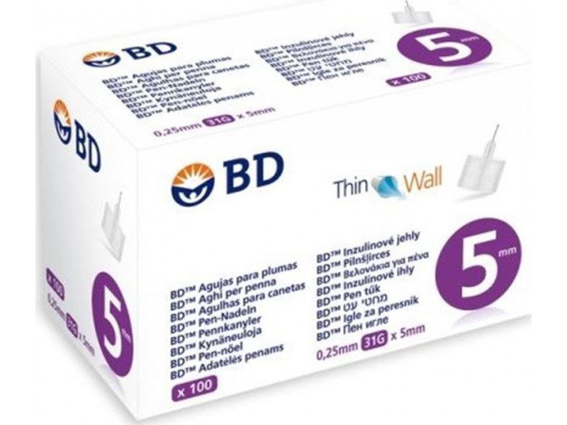 BD Micro-Fine Sterile Insulin Needles 5mm x 0.25mm(31G) 100pcs