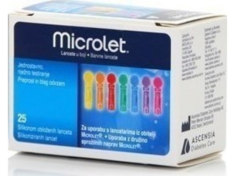 Ascensia Microlet Lancets Coloured 25pcs