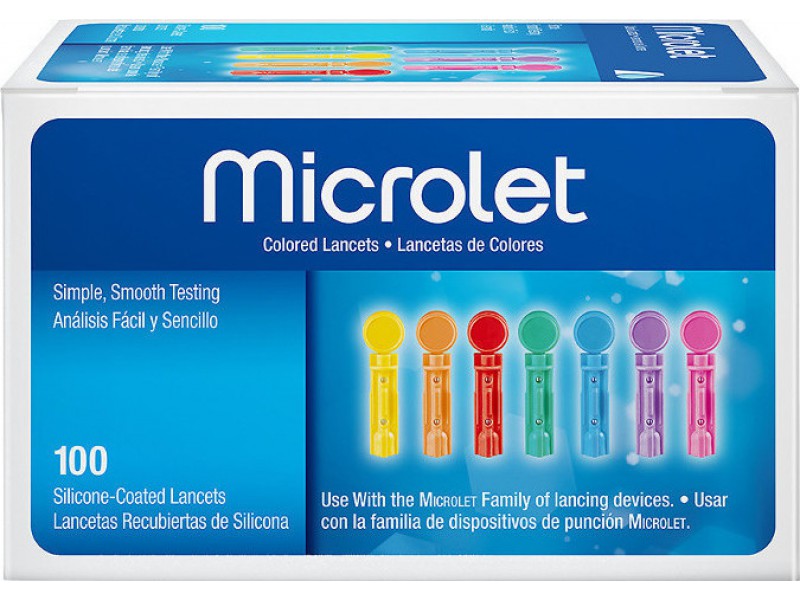 Ascensia Microlet Lancets Coloured 100pcs