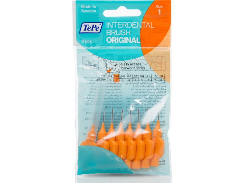 TePe Interdental Brush Orange Size 1 - 0.45mm 8pcs