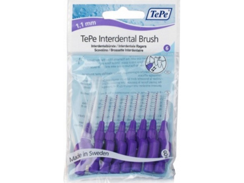 TePe Interdental Brush Purple Size 6 - 1.1mm 8pcs