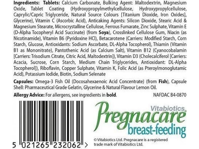 Vitabiotics Pregnacare Breast Feeding 56 tablets + 28 capsules