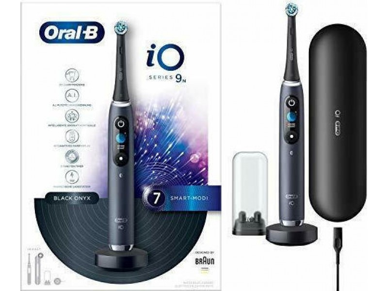Oral-B iO Series 9N Ηλεκτρική Οδοντόβουρτσα με Χρονομετρητή και Αισθητήρα Πίεσης Black Onyx