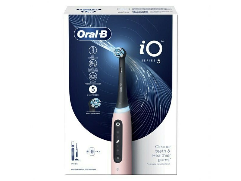 Oral-B IO Series 5 Electric Toothbrush with Pressure Sensor and Travel Case Pink