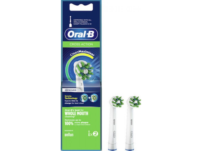 Oral-B CrossAction with CleanMaximiser Technology Electric Toothbrush Heads 2 pcs