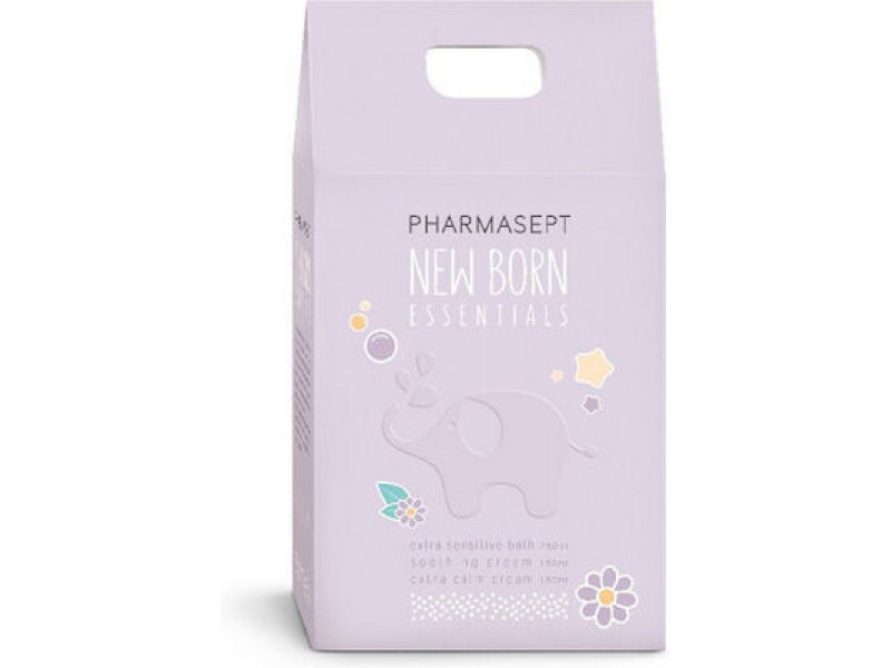 Pharmasept New Born Essentials Extra Sensitive Bath 250ml & Soothing Cream 150ml & Extra Calm Cream 150ml 3pcs