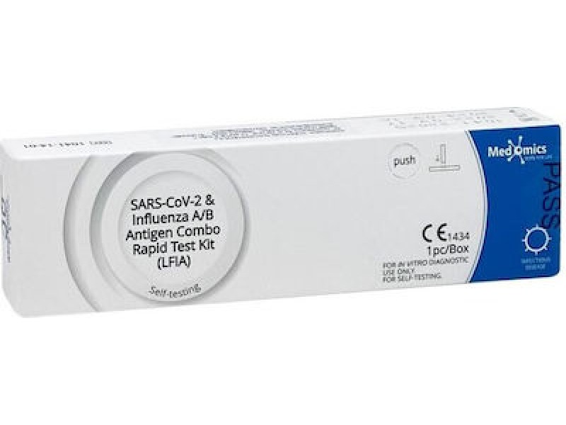 Medomics Sars-CoV-2 & Influenza A/B Antigen Combo Rapid Test Kit 1pcs