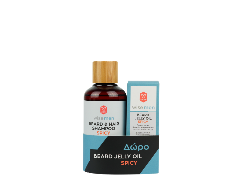 Vican Wise Men Beard & Hair Shampoo Fresh 200ml + Beard Jelly Oil Fresh 30 ml