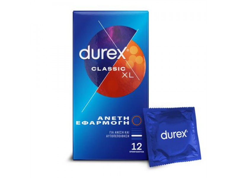 Durex Condoms Classic Wide Fit XL, 12 pcs