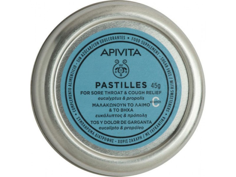 Apivita Pastilles Lozenges Eucalyptus & Propolis 45gr